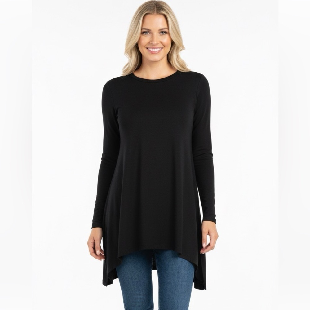 Jodifl Elegant Black Asymmetrical tunic top size small
